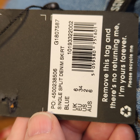 Missguided Single Split Denim Mini Skirt - Picture 10 of 12